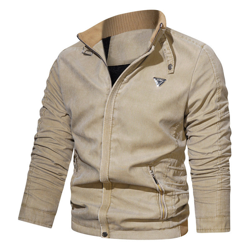Herren Mikrofaser-Canvas-Blouson im Pilotenstil mit gerafften Ärmeln und verdeckten Reißverschlüssen Shop Nory