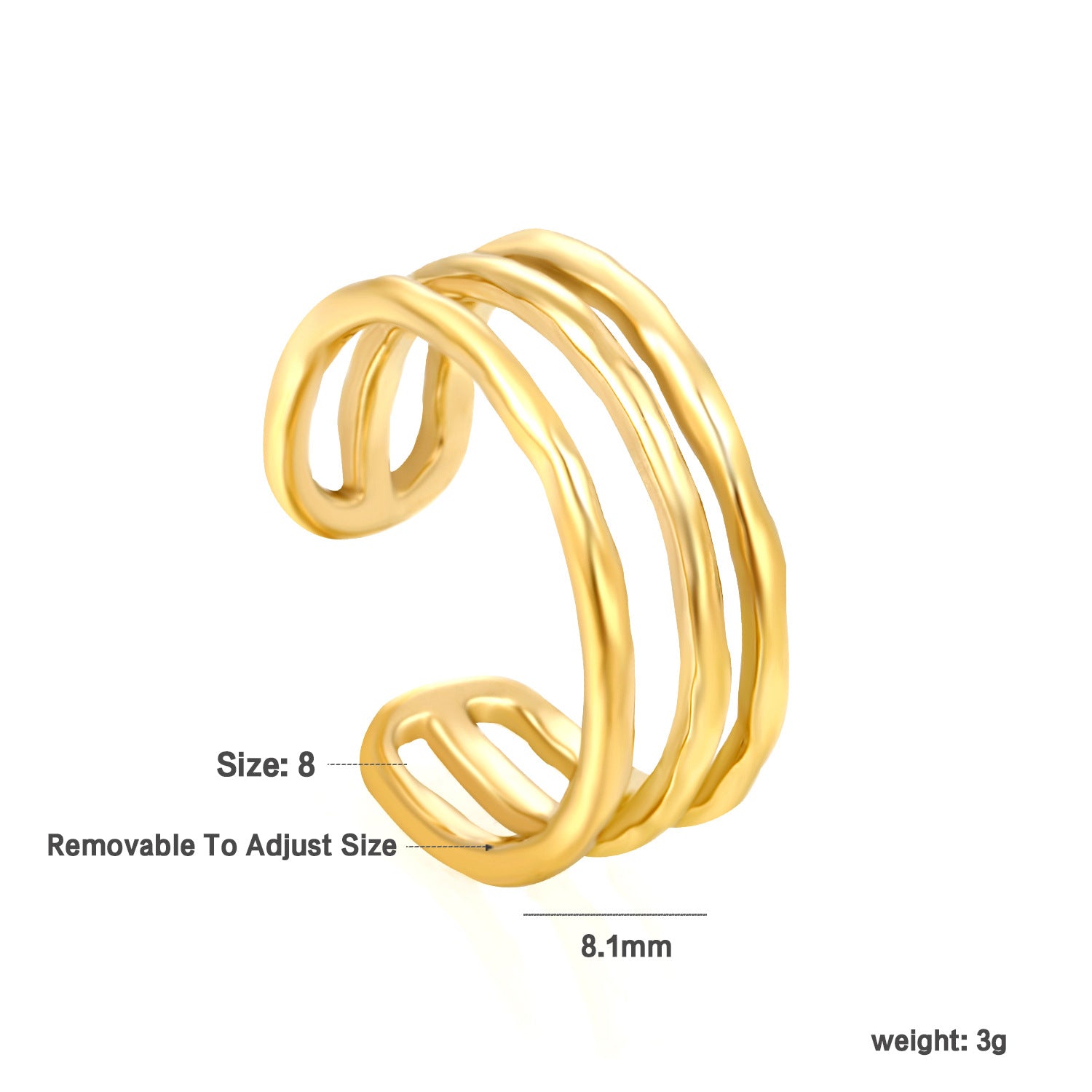 Damen Ring mit elegantem Blattdesign und anpassbarem Maß Shop Nory