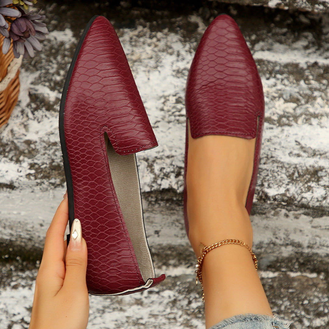 Damen elegante und bequeme Ballerinas mit spitzem Design Shopnory