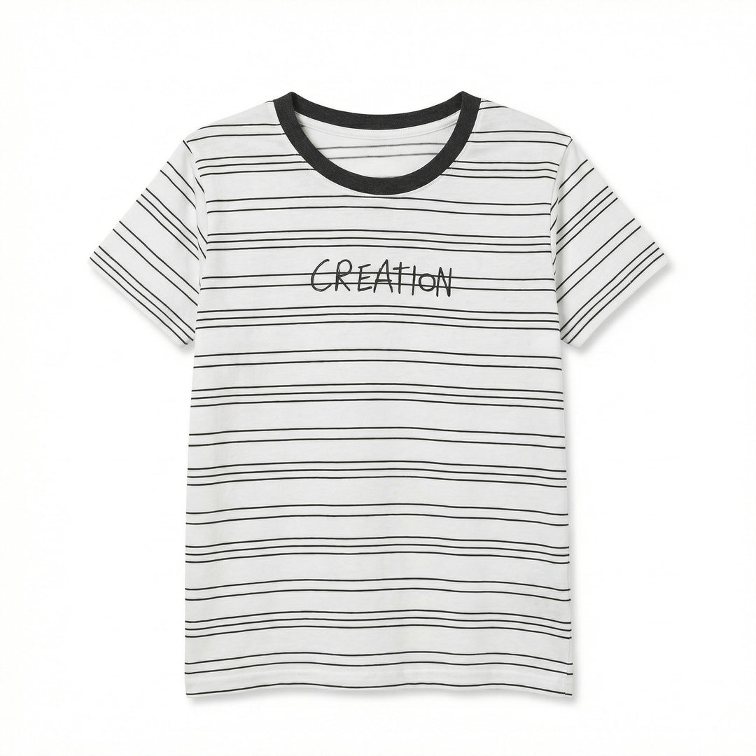 Damen Modernes Streifen-Shirt mit Rundhalsausschnitt Shop Nory
