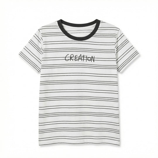 Damen Modernes Streifen-Shirt mit Rundhalsausschnitt Shop Nory