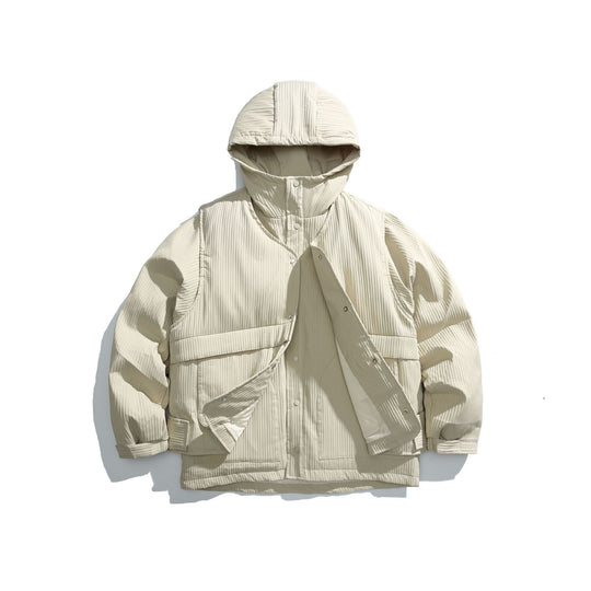 Herren Steppjacke mit Kapuze und geripptem Strukturstoff Shop Nory