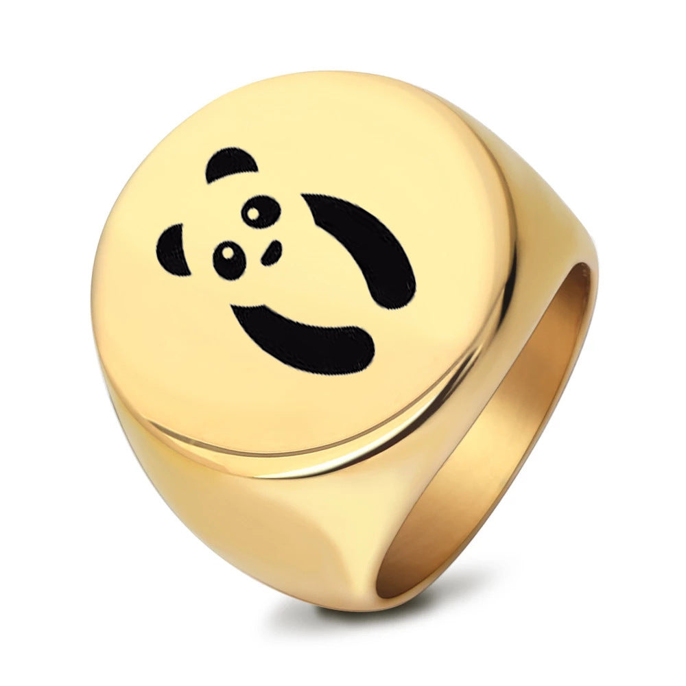Damen Ring mit künstlerischem Panda-Motiv Shop Nory