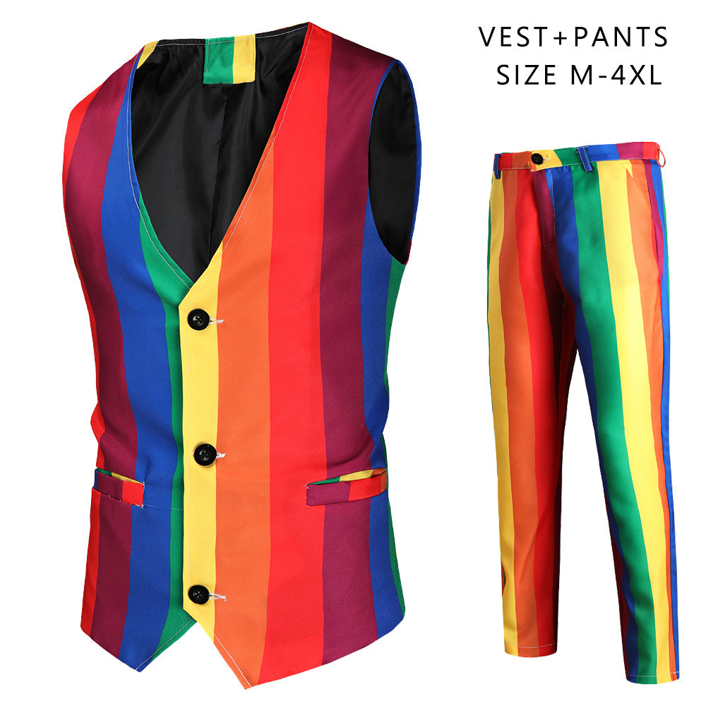 Unisex nan schmal geschnittene Chinohose mit vertikalem Streifenmuster und elastischem Bund Shop Nory