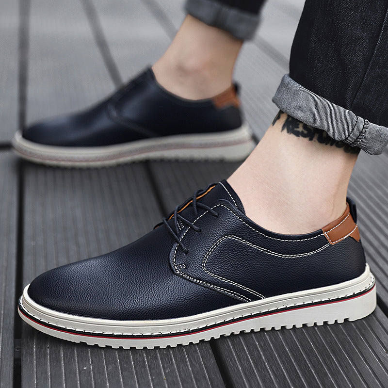 Herren Elegante Freizeit-Schnürschuhe aus hochwertigem Leder