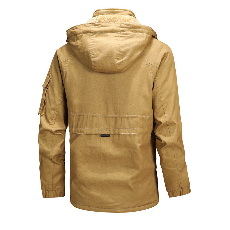 Herren Urbaner Thermo-Canvasparka mit Kapuze, Sherpa-Kragen und Multifunktions-Außentaschen Shop Nory