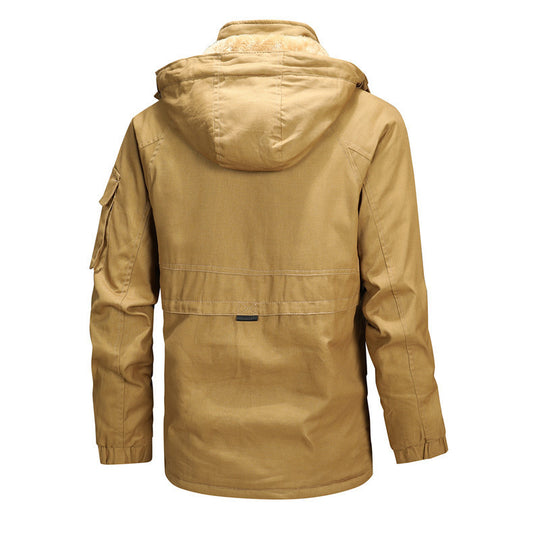 Herren Urbaner Thermo-Canvasparka mit Kapuze, Sherpa-Kragen und Multifunktions-Außentaschen Shop Nory