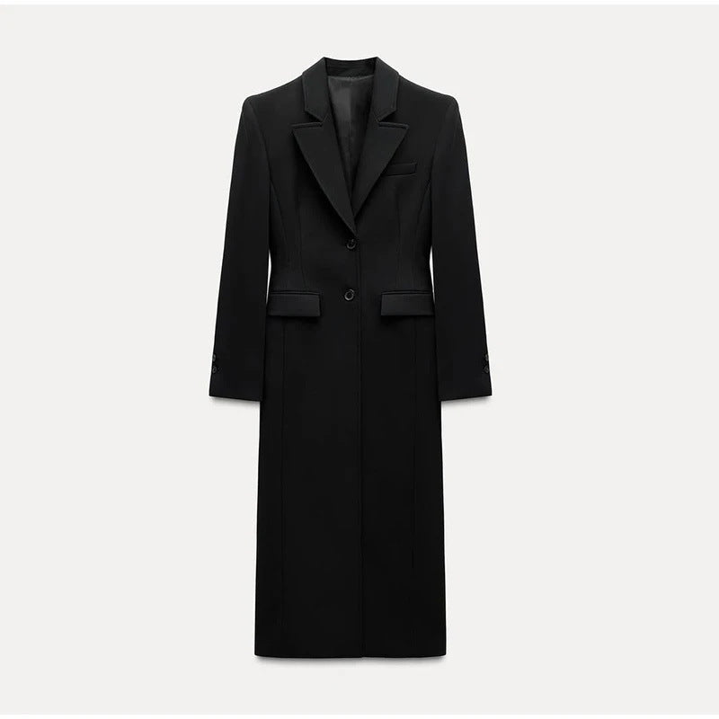 Damen Eleganter Longblazer mit schmaler Silhouette und klassischen Details