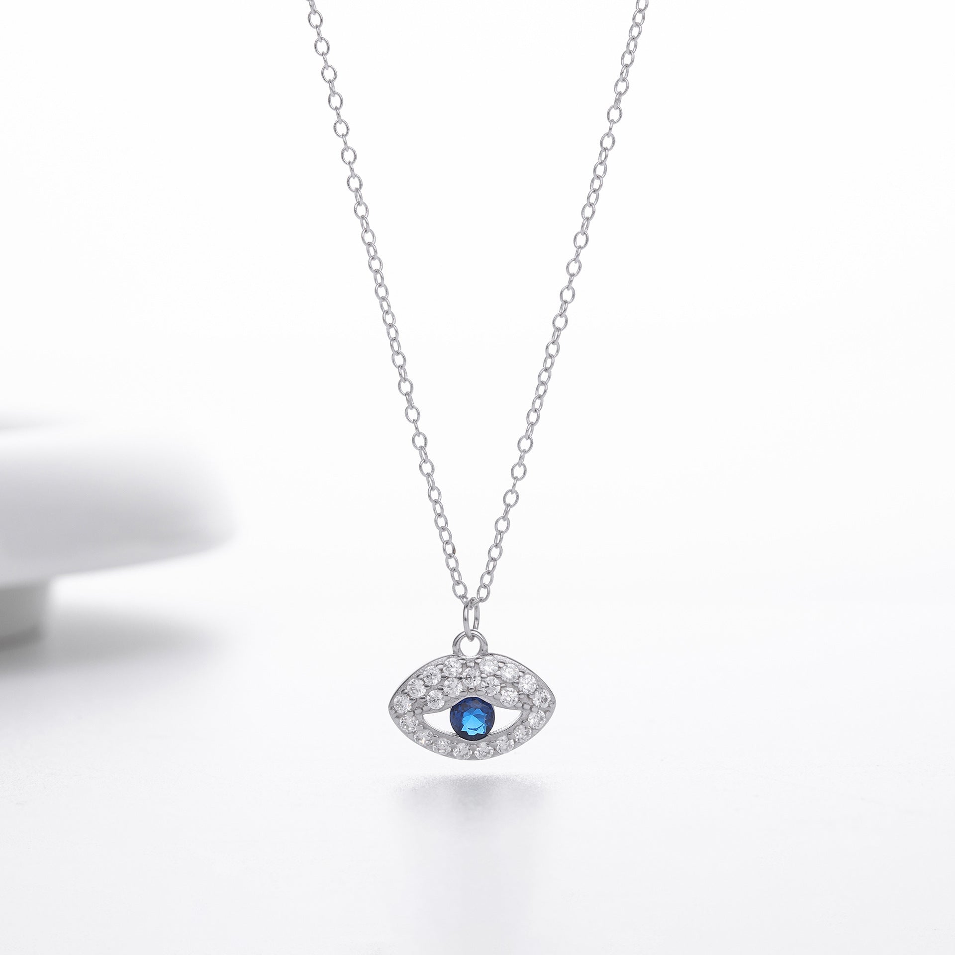 Damen Halskette mit schützendem Augenmotiv aus 925 Sterling Silber und funkeln Zirkonia Shop Nory