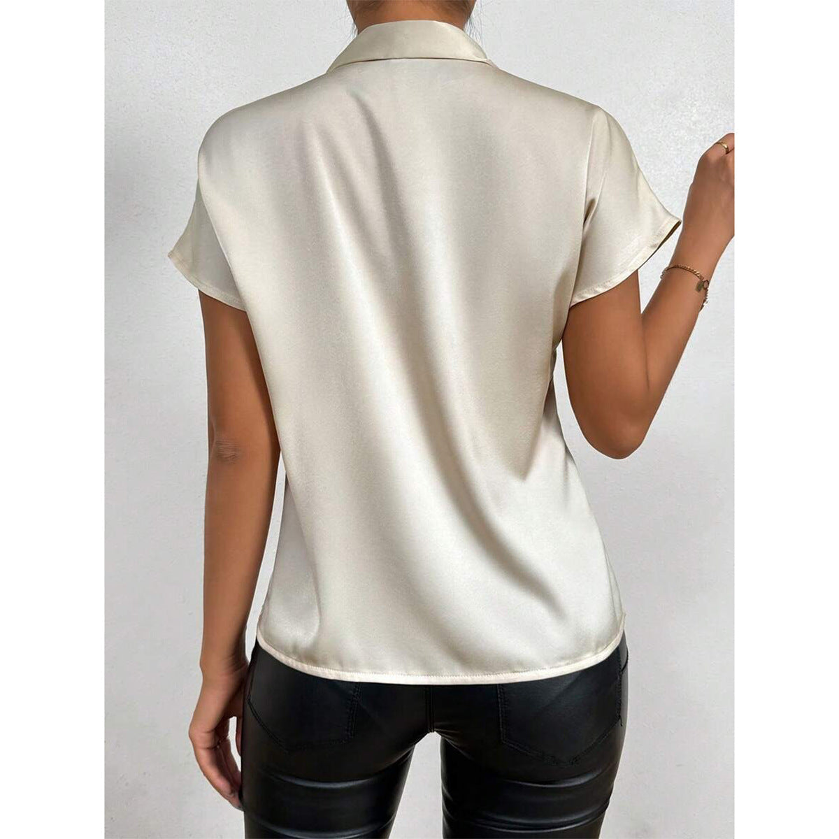 Damen Satin-Top mit eleganter Schleife