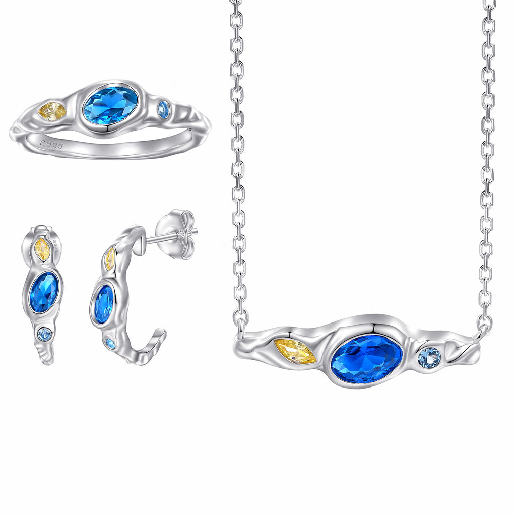 Damen Halskette mit kunstvollem Design und farbenfrohen Kristallakzenten Shop Nory