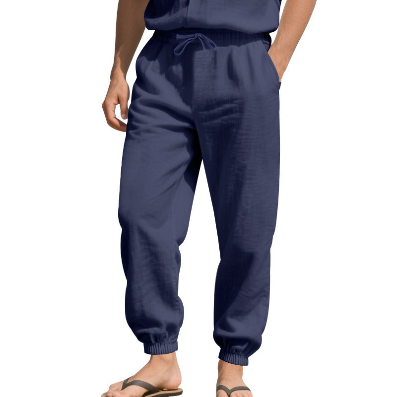 Herren Leichte Haremshose aus atmungsaktivem Material mit seitlichen Taschen