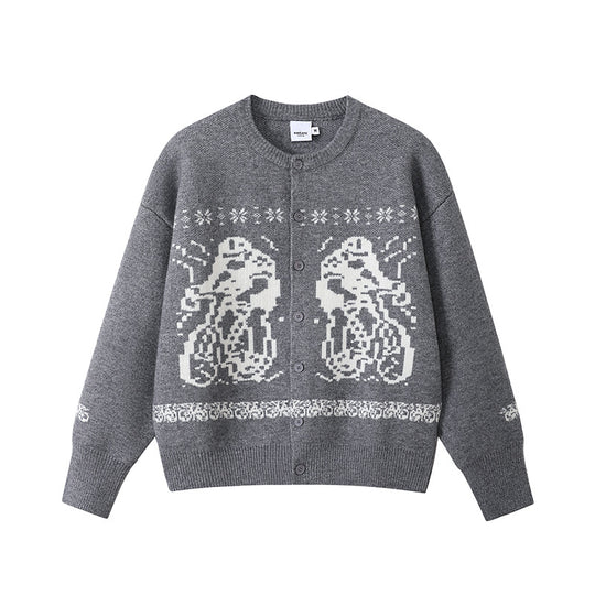 Damen Gemütlicher Grobstrickpullover mit grafischem Motiv Shop Nory