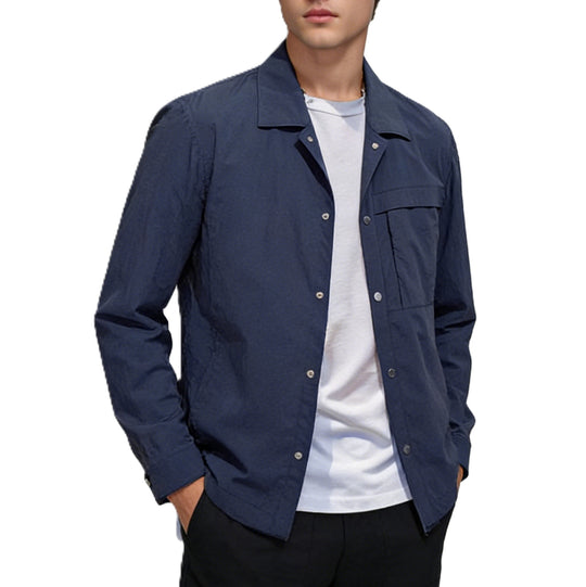 Herren Leichtes Utility-Overshirt mit Pattentaschen und Druckknopfleiste Shop Nory