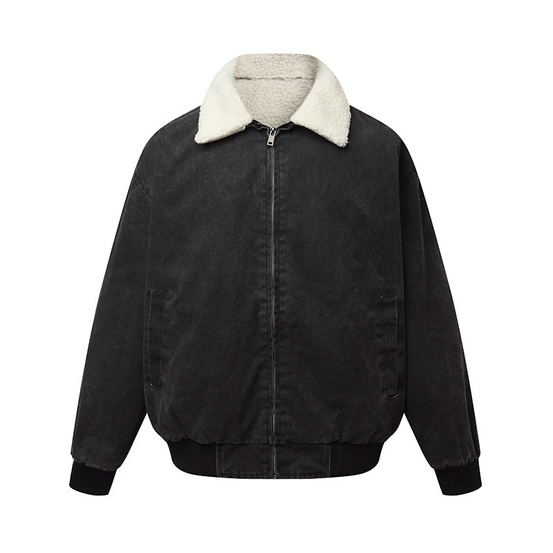 Unisex Wattierte Boxy-Bomberjacke mit Teddykragen Shop Nory
