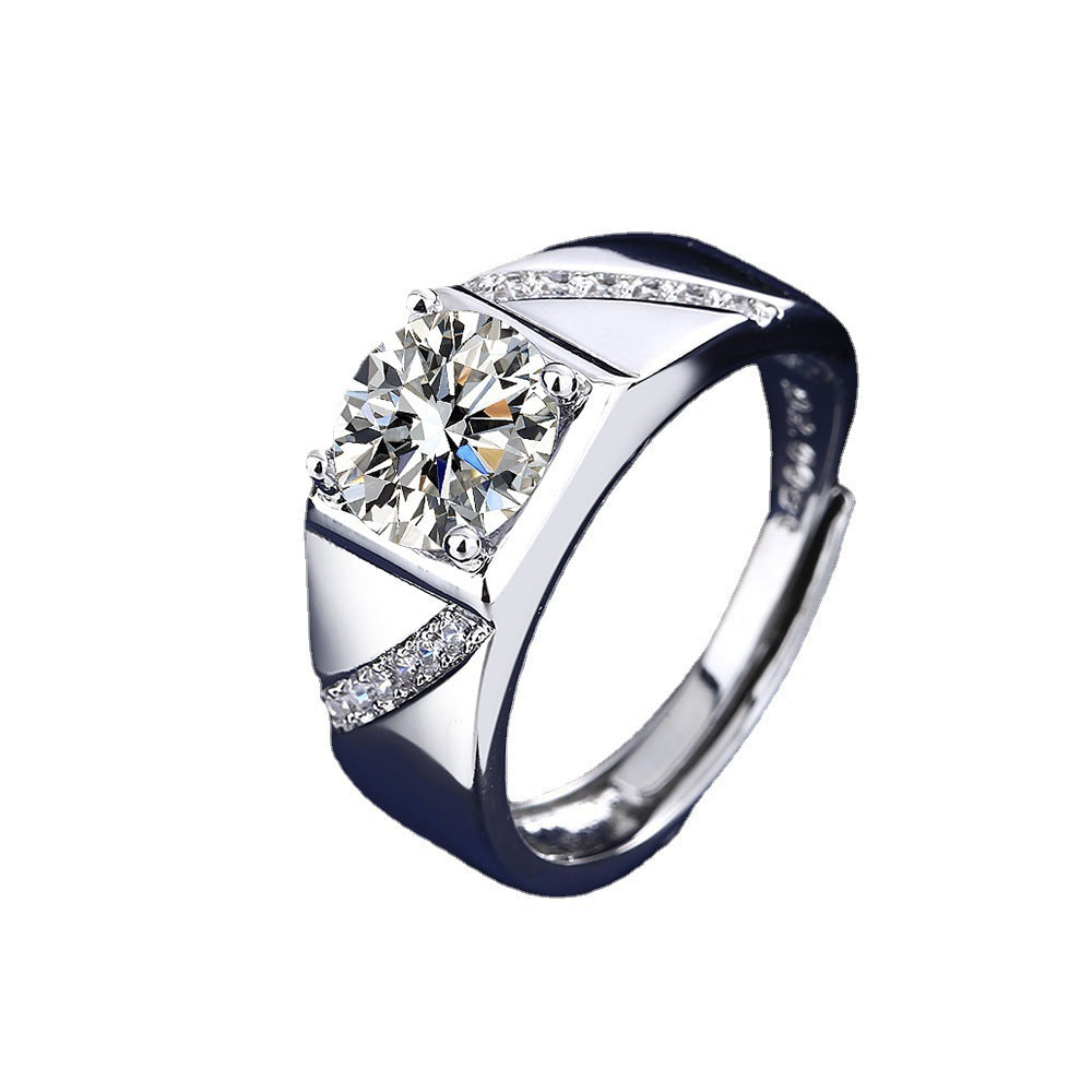 Damen eleganter Ring mit quadratischem Kristall und filigranen Details Shop Nory