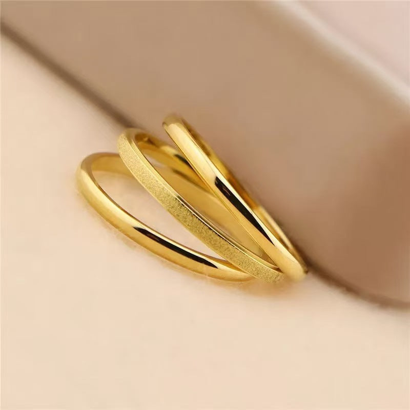 Damen Ring mit edlem, dreireihigem Design und glänzender Oberfläche Shop Nory