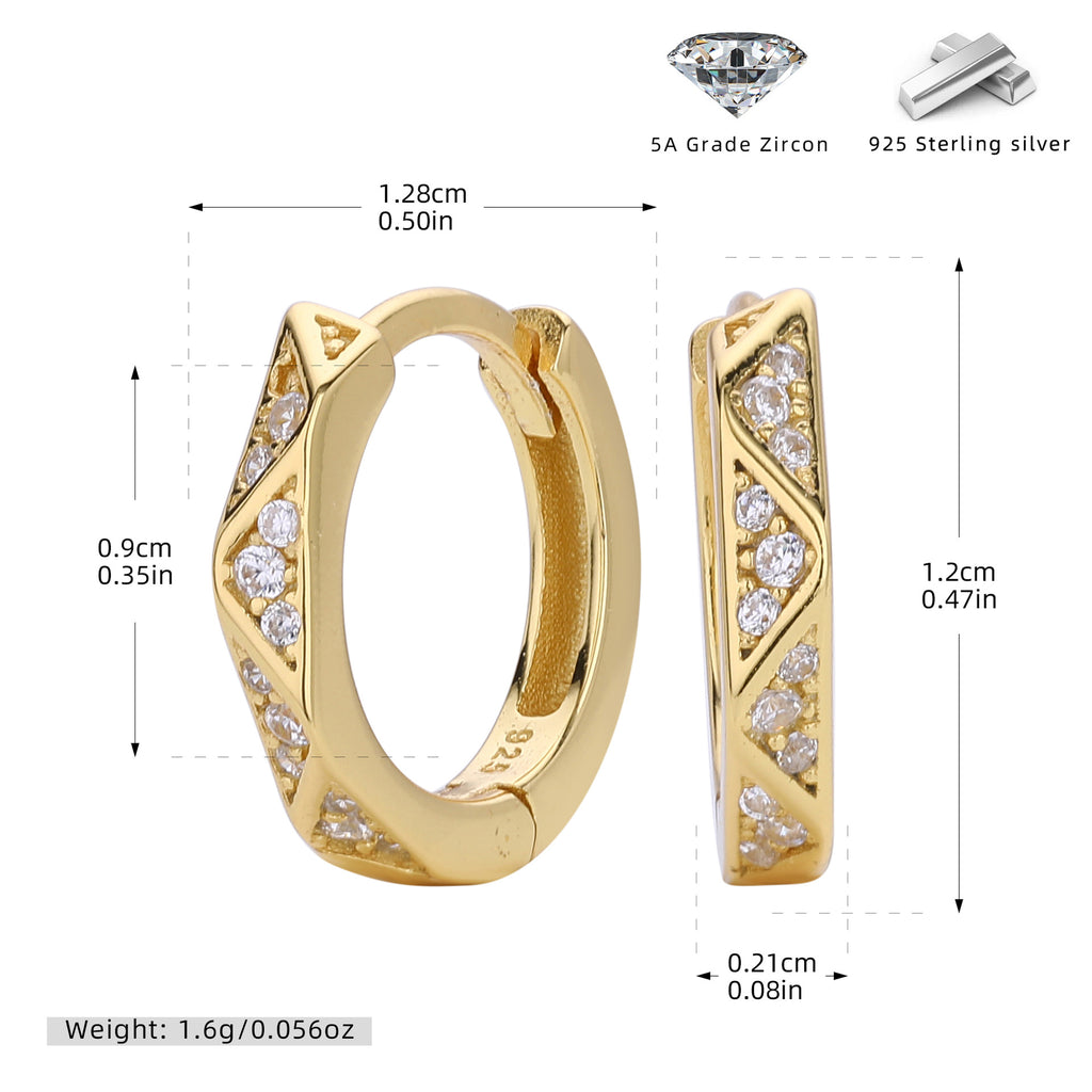 Damen Ohrringe mit funkelnden Zirkonsteinen aus hochwertigem 925 Sterling Silber Shop Nory