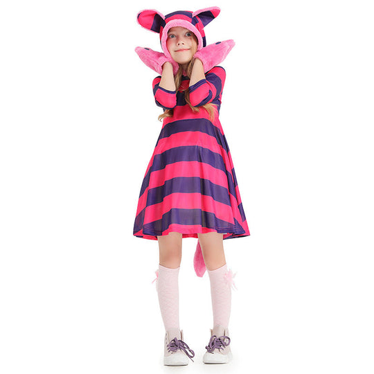 Mädchen Kapuzenkleid mit tierischen Ohren und verspielten Details Shop Nory