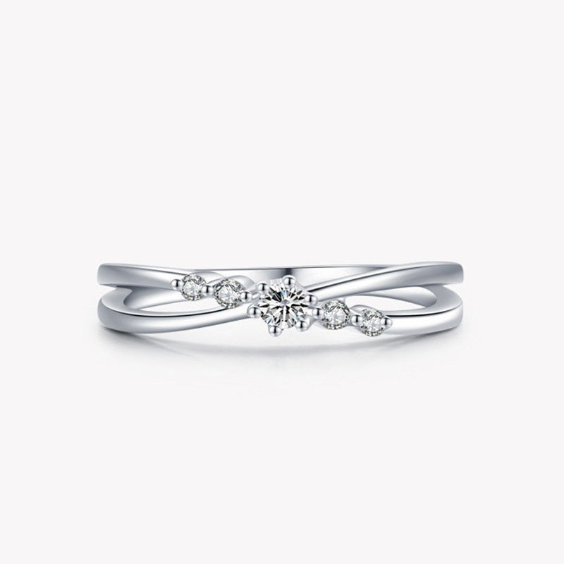 Damen eleganter Ring mit funkelndem Zirkonia-Besatz Shop Nory
