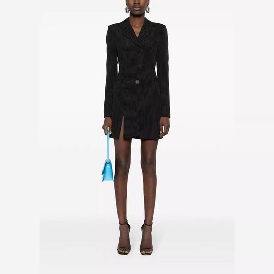 Damen Tailliertes Nadelstreifen-Blazerkleid mit Einreiher, Gehschlitz und schmaler Silhouette Shop Nory