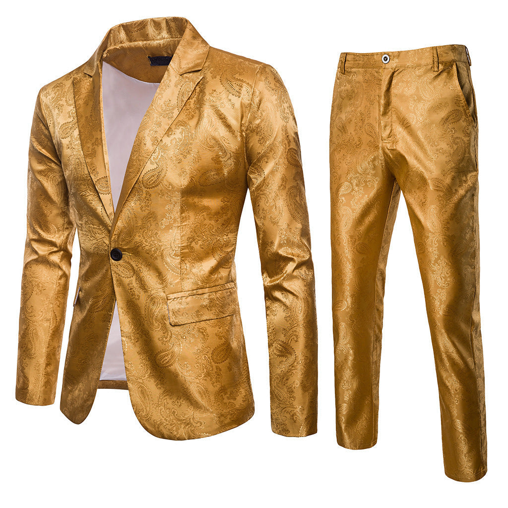 Herren elegantes Anzug-Set mit feinem Paisleymuster