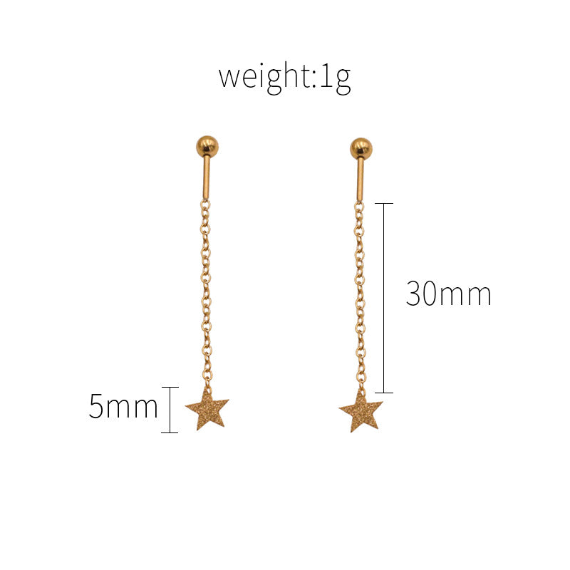 Damen elegante Stern-Ohrringe mit feiner Kette Shop Nory