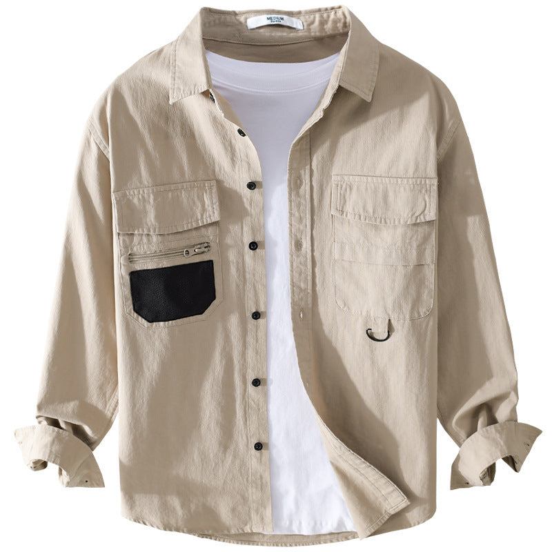 Herren Utility-Overshirt aus Baumwollmix mit Mehrfachtaschen und D-Ring Shop Nory