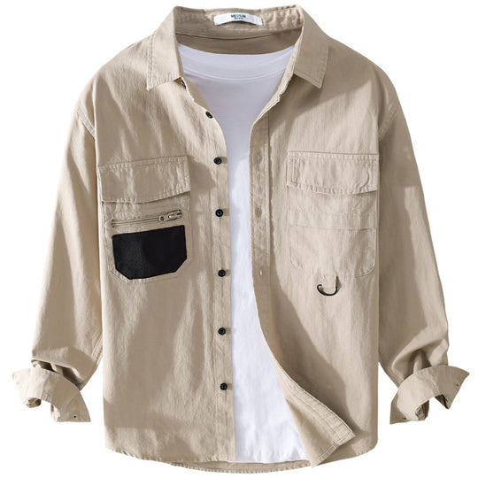 Herren Utility-Overshirt aus Baumwollmix mit Mehrfachtaschen und D-Ring Shop Nory