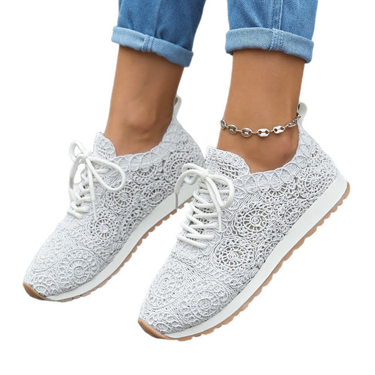 Damen Leichte Sneaker mit Häkelspitzen-Obermaterial und profilierter Gummisohle Shop Nory