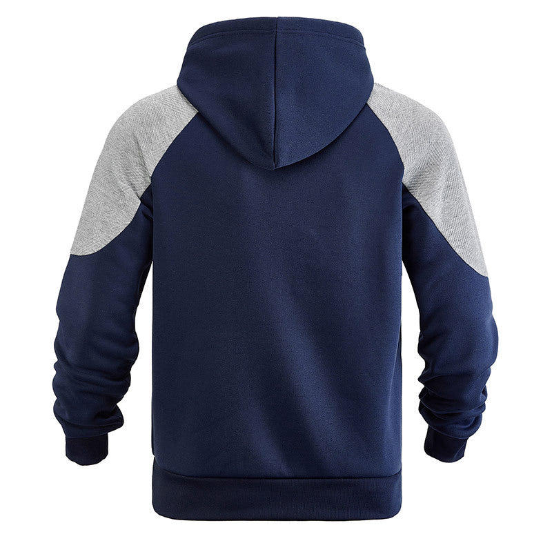 Herren nan sportiver Kapuzenpullover mit strukturierten Kontrast-Einsätzen und Kängurutasche Shop Nory