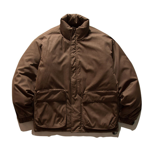Unisex Boxy-gefüllte Pufferjacke mit hohem Stehkragen und Utility‑Taschen Shop Nory