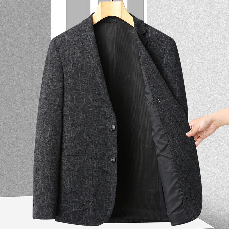 Herren Sakko aus Wollmix mit dezentem Karomuster, leichter Thermo-Innenfütterung und aufgesetzten Taschen Shop Nory