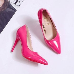 Damen elegante High Heels mit spitzem Schuhprofil und glänzender Oberfläche Shopnory