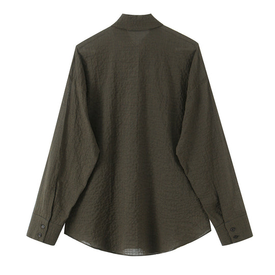 Damen Oversize-Bluse mit Schleifenkragen und feinem Vichy-Karo Shop Nory