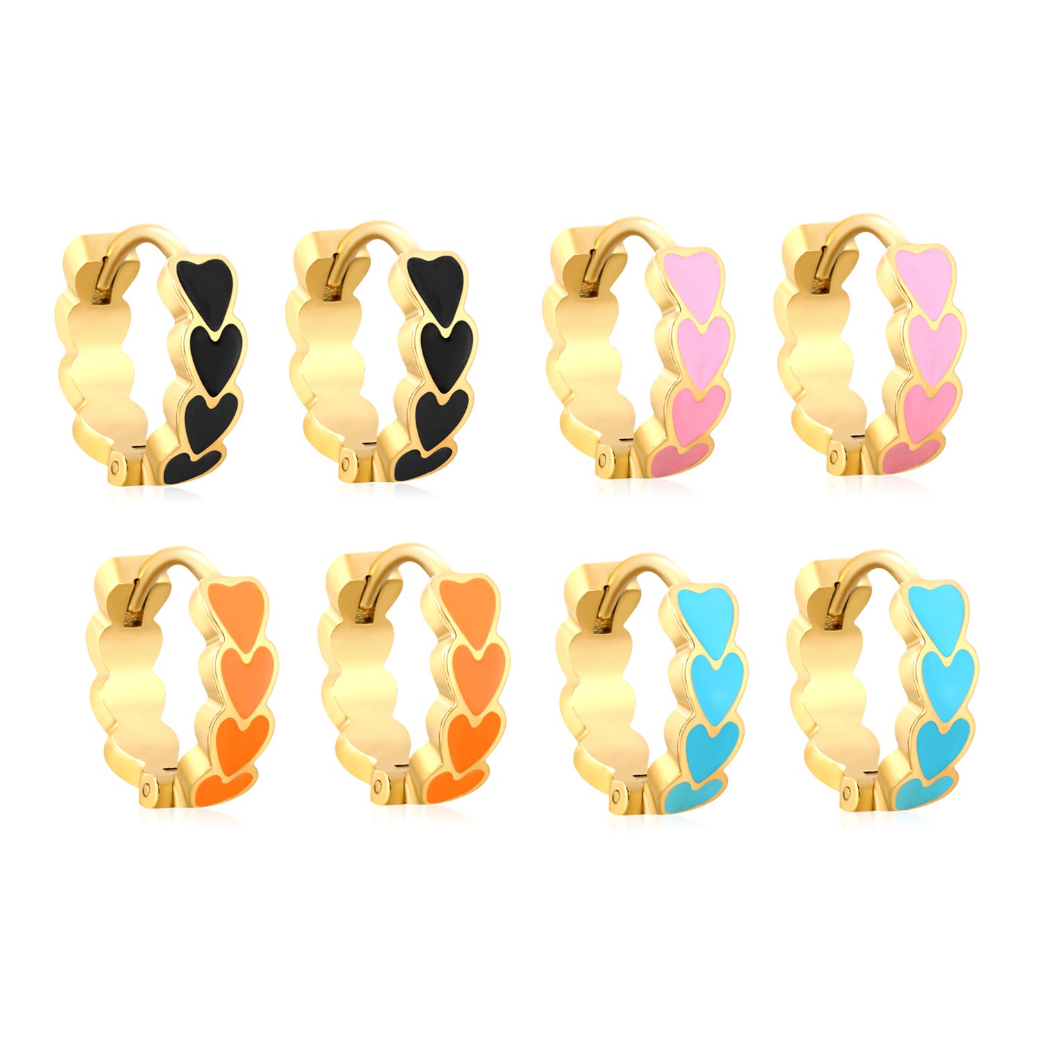 Damen Ohrstecker mit herzförmigem Design und goldfarbener Oberfläche Shop Nory