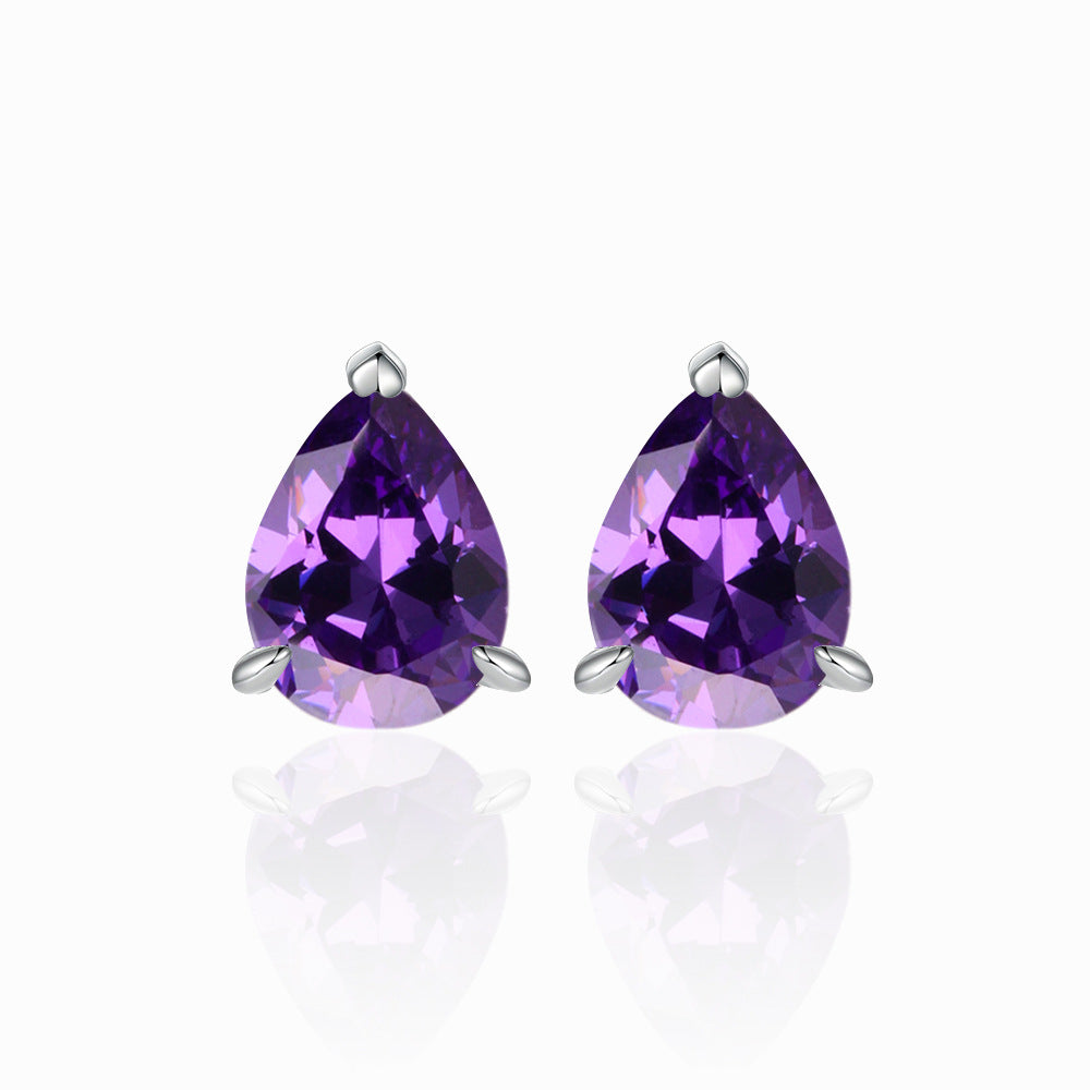Damen Ohrstecker mit tropfenförmigem Edelstein und hochwertigem Zirkonia-Besatz Shop Nory