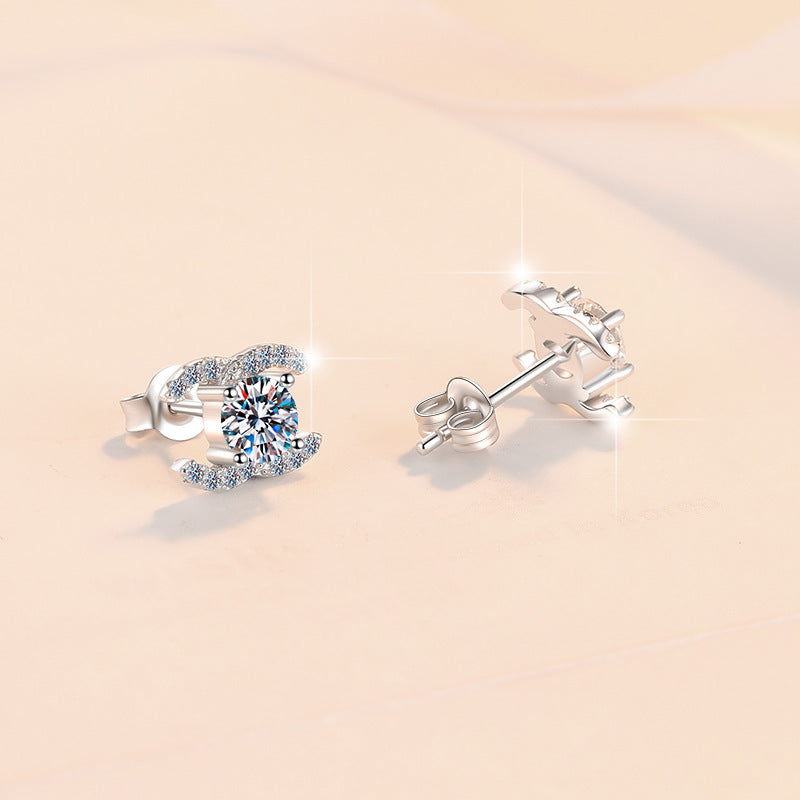 Damen-Ohrstecker mit buntem Kristall-Element und funkelndem Design Shop Nory