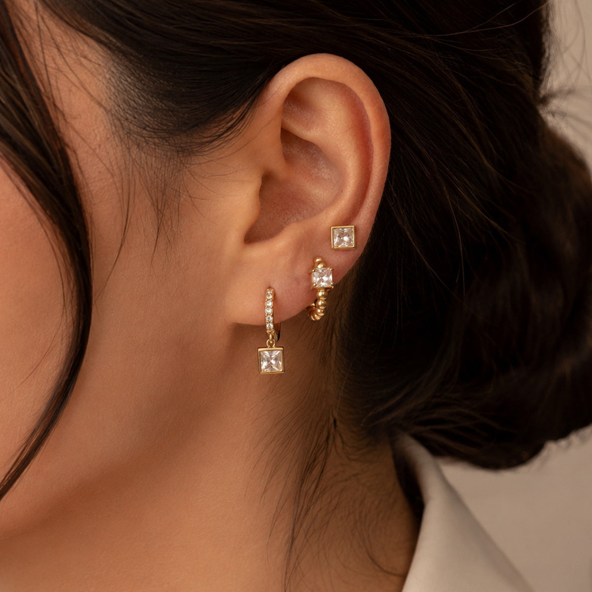 Damen Ohrhänger mit funkelnden Zirkonia und elegantem Kugeldesign Shop Nory