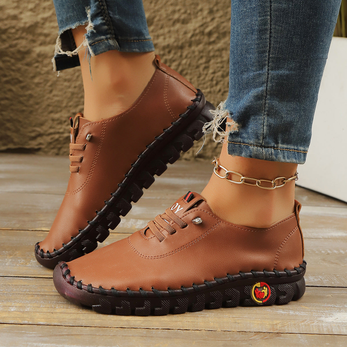 Damen Atmungsaktive und bequeme Freizeitschuhe mit elastischen Schnürsenkeln Shopnory