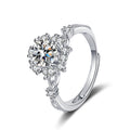 Damen eleganter Schmuckring mit floraler Zirkonia-Verzierung Shop Nory