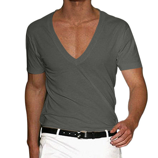 Slim Fit T-Shirt mit V-Ausschnitt