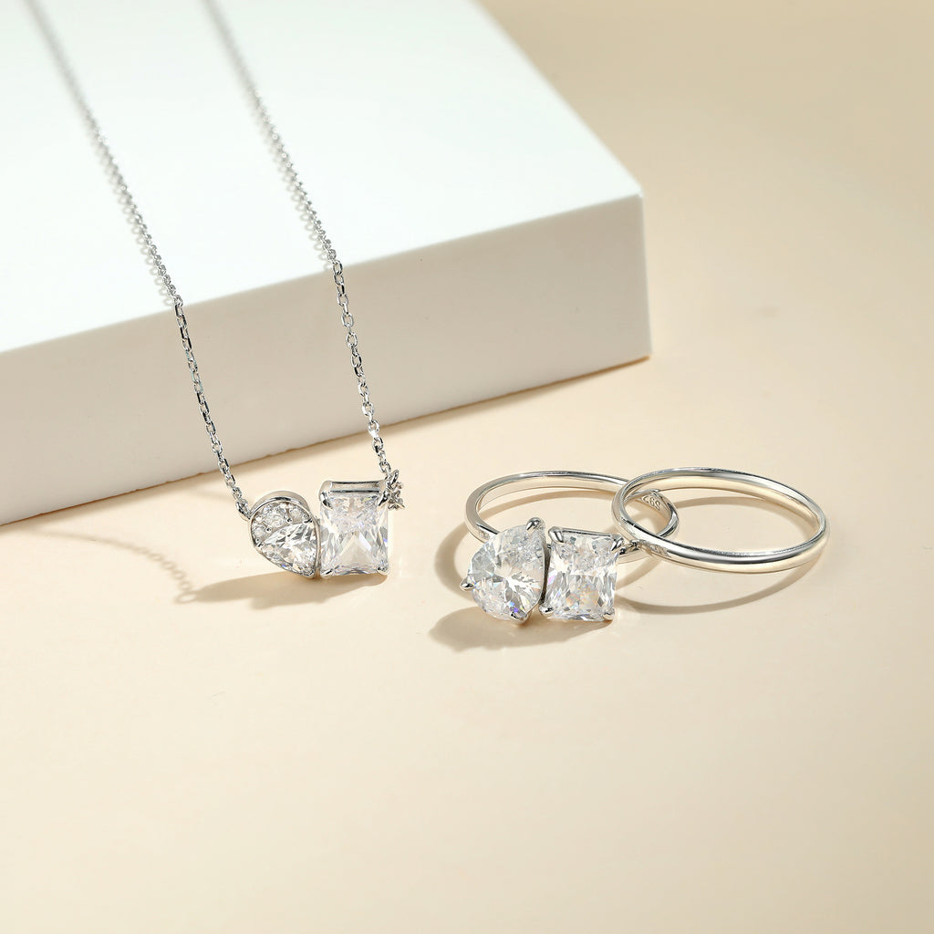 Damen-Halskette mit elegantem Anhänger und funkelnden Zirkonia-Shop Nory