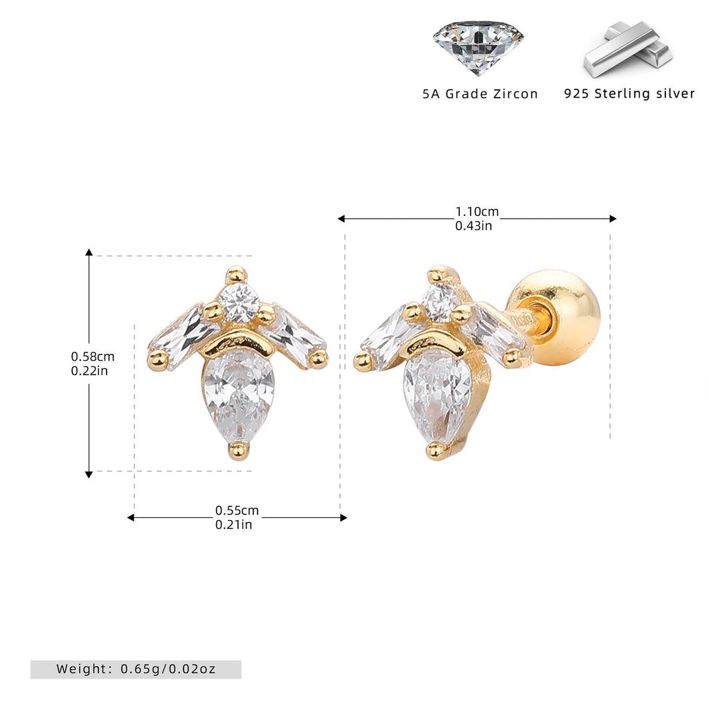 Damen Ohrstecker mit funkelndem Zirkon-Besatz und elegantem Design Shop Nory