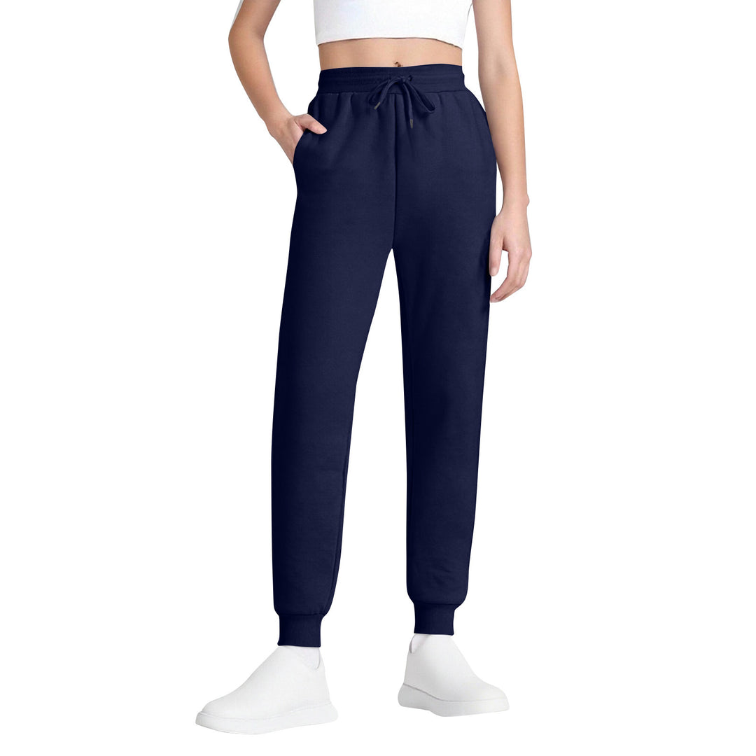 Damen nan schlanke hochgeschnittene Jogginghose mit Tunnelzug, Eingrifftaschen und Bündchen Shop Nory
