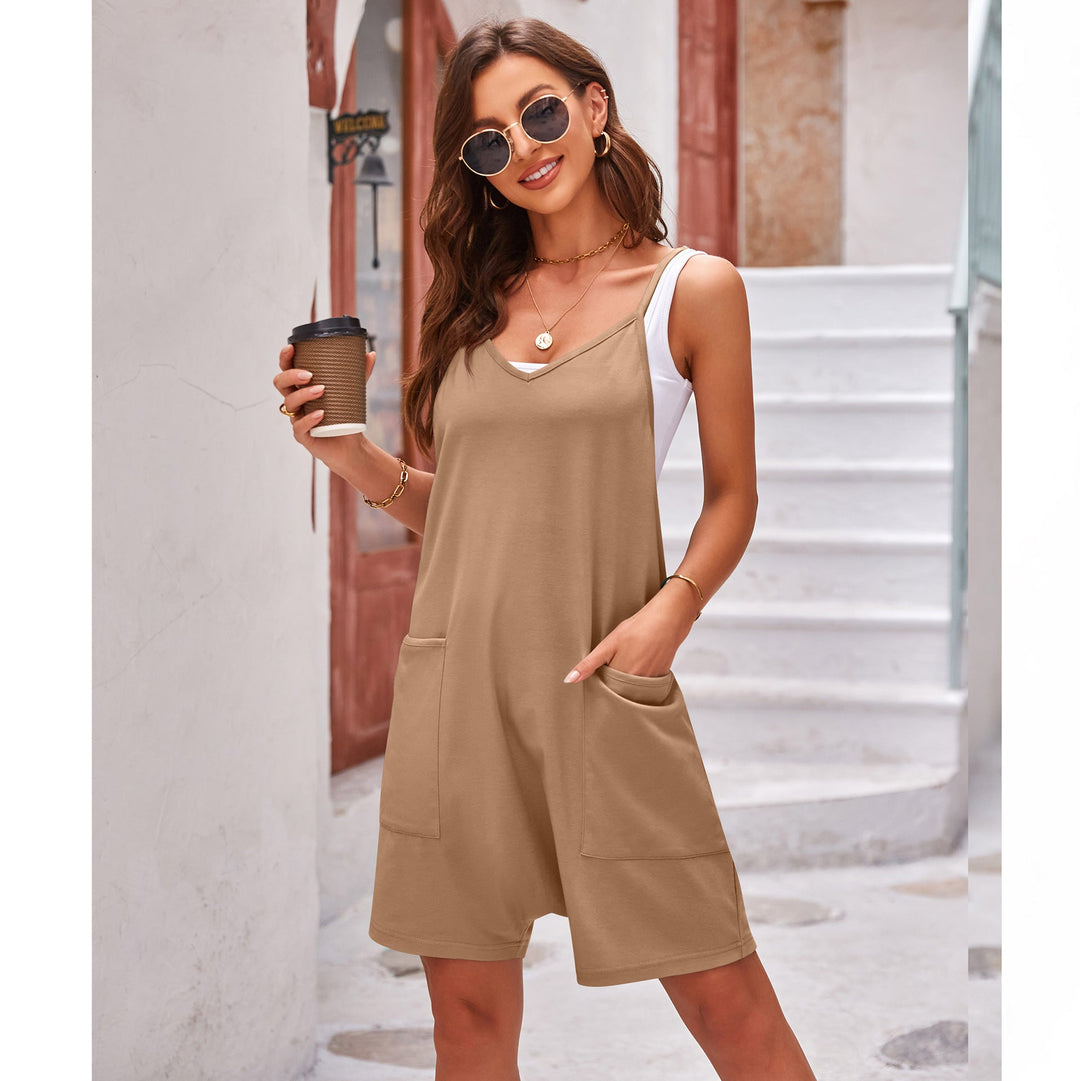 Damen sportlicher Jumpsuit mit praktischen Taschen und weitem Schnitt