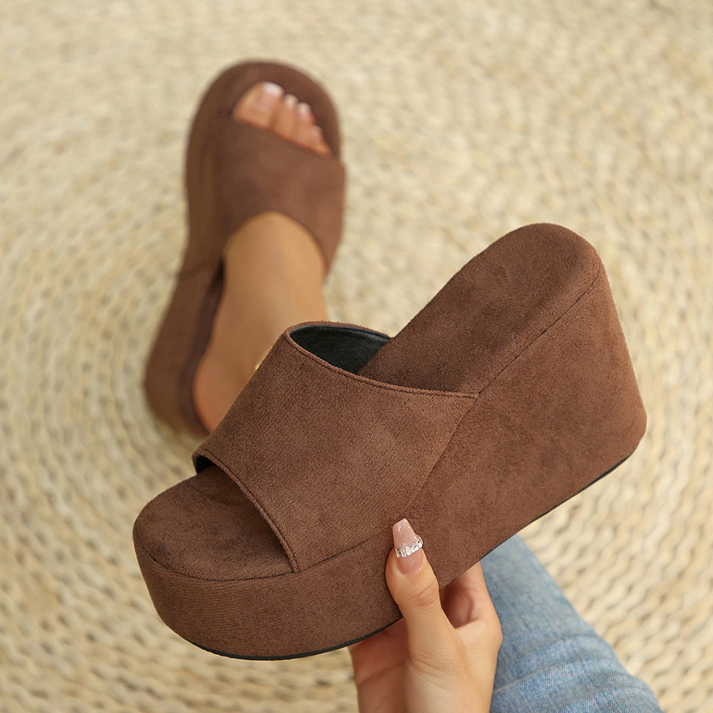 Damen Wedge-Pantoletten mit transparentem Obermaterial und komfortabler Sohle