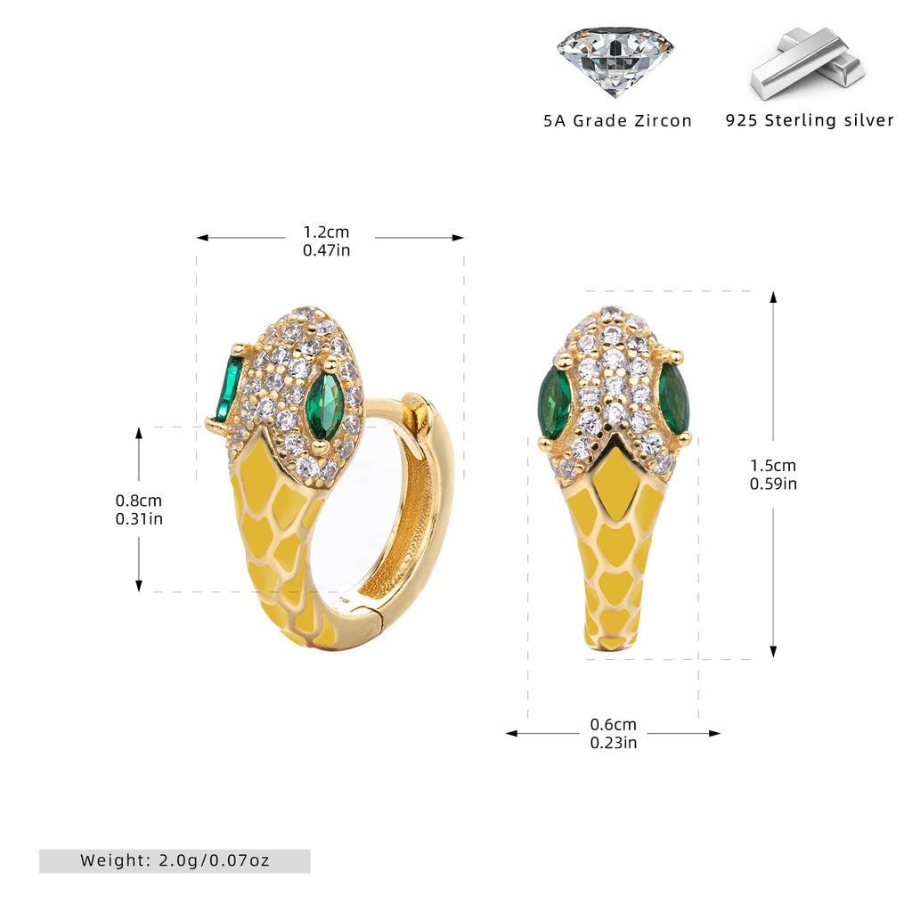 Damen Ohrhänger im stilvollen Schlangen-Design aus 925 Sterling Silber Shop Nory