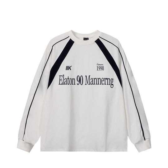 Unisex Oversize-Sweatshirt im Retro-Sportstil mit Raglanärmeln und Kontrastpaspel Shop Nory