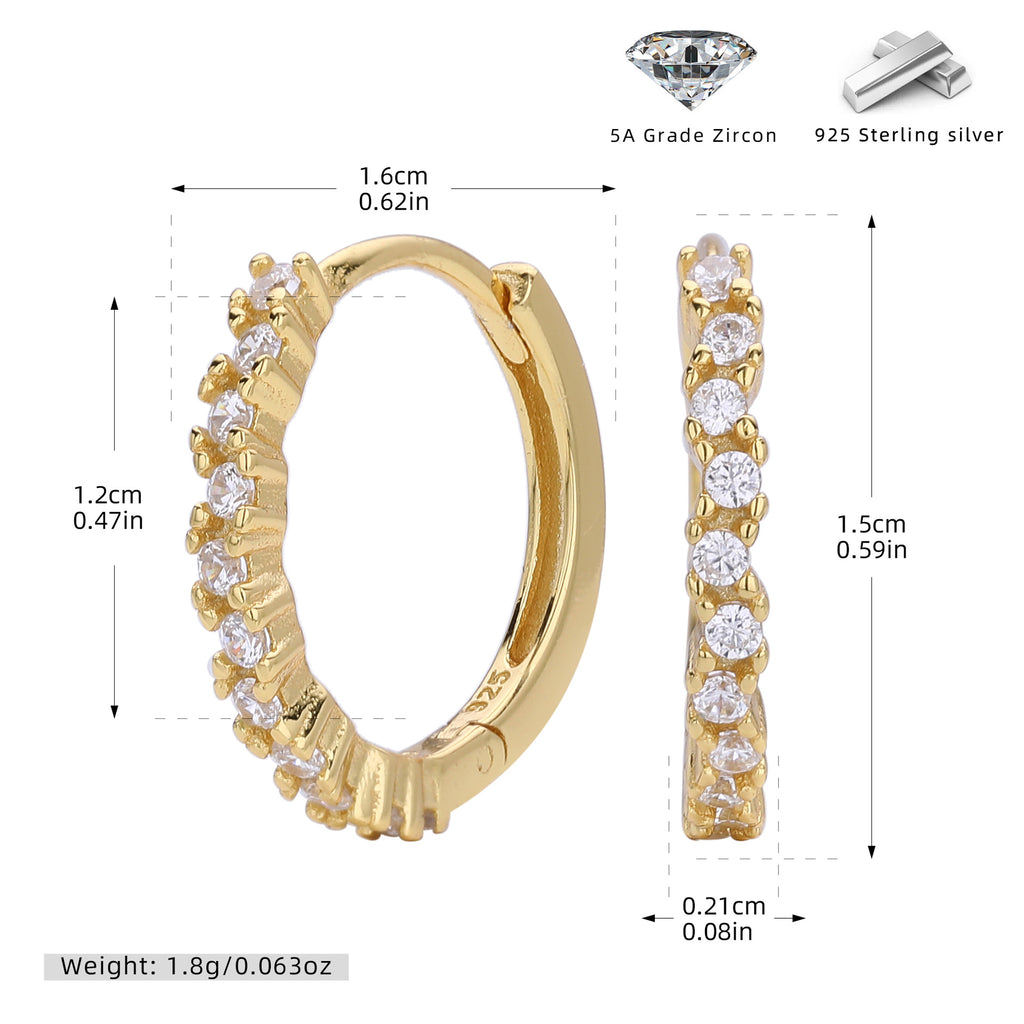 Damen Creolen mit luxuriösem Zirkonbesatz aus 925 Sterling Silber Shop Nory